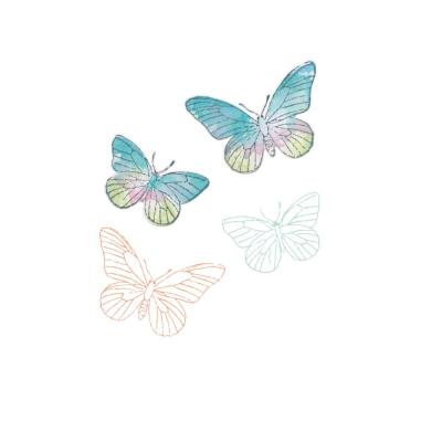 Sizzix by 49 and Market Stamp and Die Set - Painted Pencil Butterflies